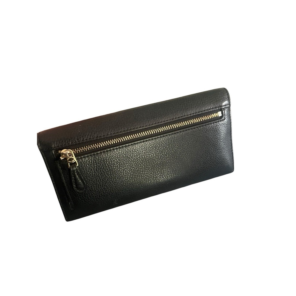 Coach Black Envelope Trifold Wallet for Women with Card Pockets, Zipper Pocket - Picture 5 of 14